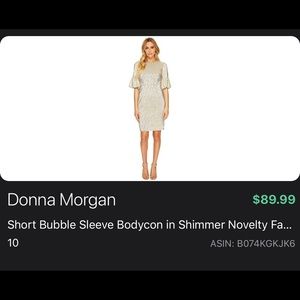 Donna Morgan short bubble sleeve bodycon